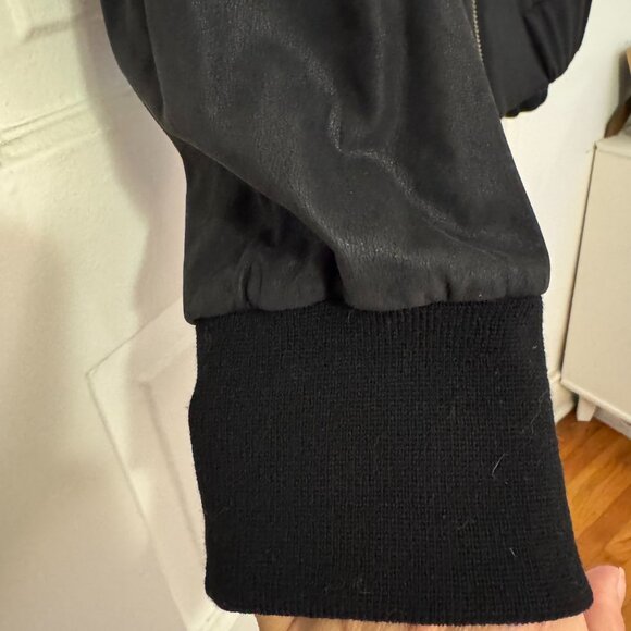 Helmut Lang Women's Hooded Shell Jacket - L Black Moto / Bomber, wool leather - Picture 8 of 13
